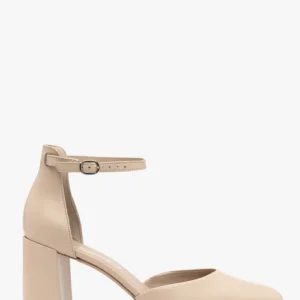 Beżowe czółenka z paskiem wokół kostki