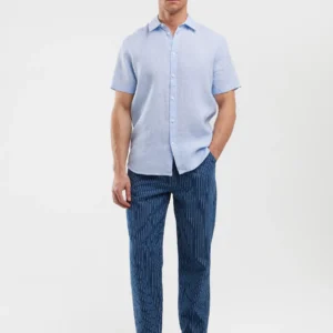 Lniana koszula męska z krótkim rękawem Linerso 400