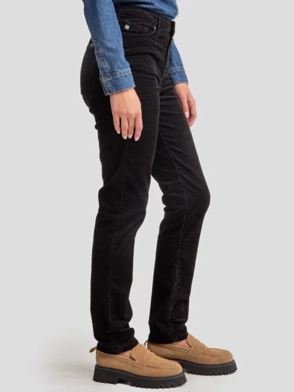 Spodnie damskie sztruks czarne Katrina High Waist Cord 907