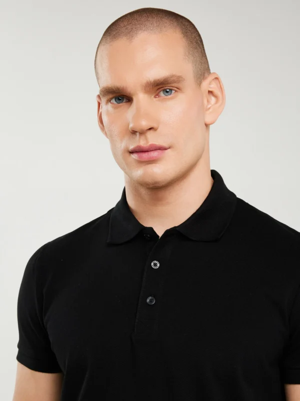 Koszulka męska polo czarna Markolinos 906