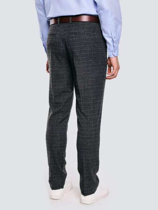 Spodnie męskie z kantem w kratę szare Jordini 903