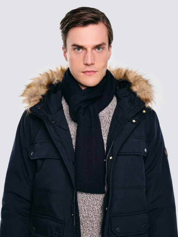 Szal dzianinowy granatowy Estanilan 403/ Mesianil 403