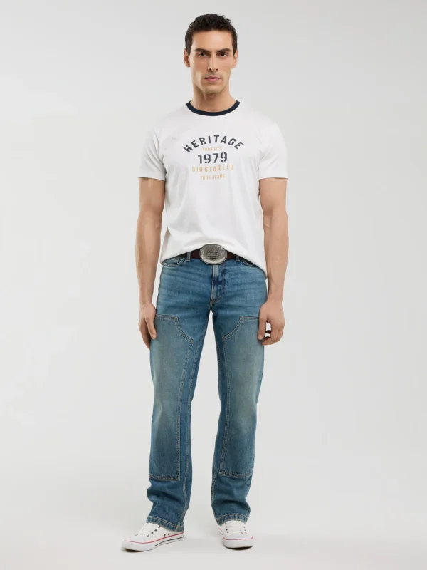 a7104c85d1adc4a58ee7e2e767a368932de8f74b Koszulka męska z nadrukiem biała Jaros 100