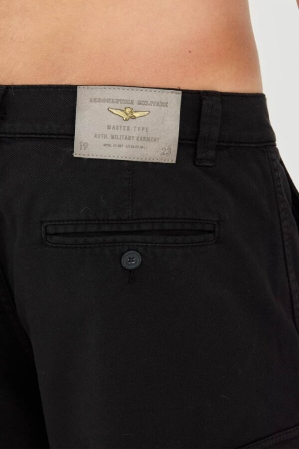 AERONAUTICA MILITARE Czarne męskie bermudy Frecce Tricolori