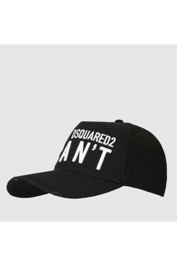 DSQUARED2 Czarna męska czapka z daszkiem icant