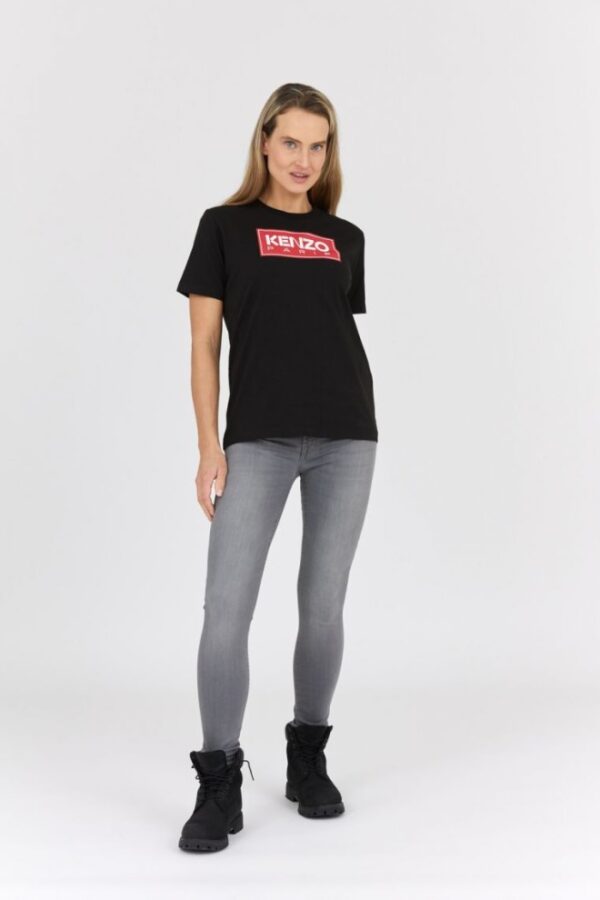 KENZO Czarny t-shirt damski z czerwonym logo