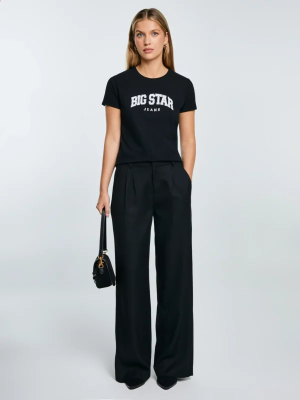 Koszulka damska bawełniana z logo BIG STAR czarna Ramila 906