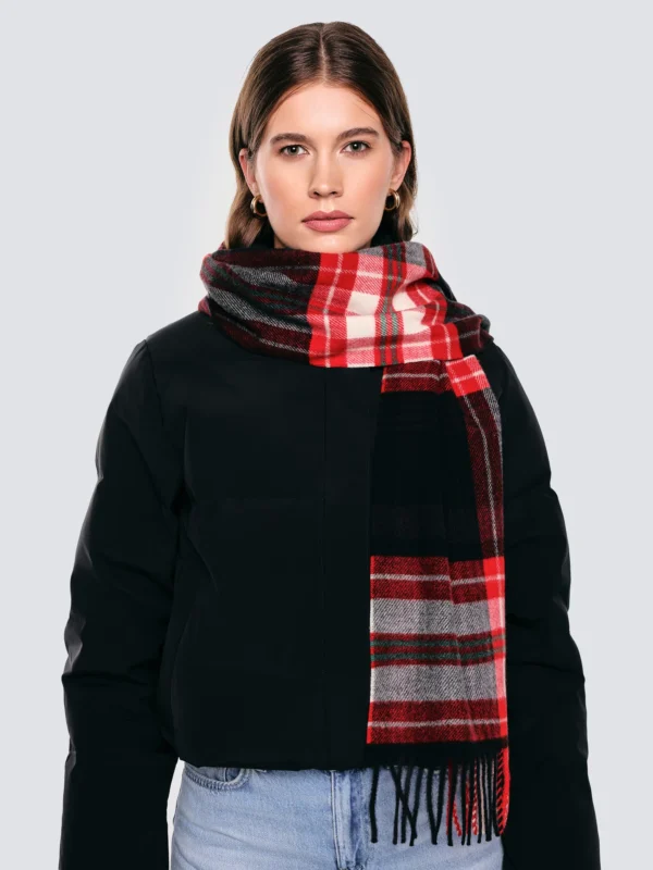 a987ef3056361d5daec131abda0947c2e49066d9 Szal w kratę czerwony Remi 603