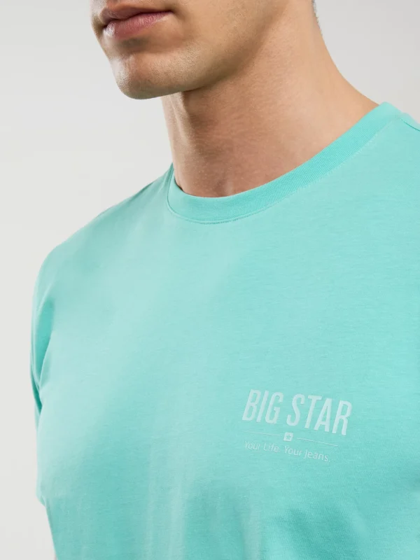 Koszulka męska z krótkim rękawem z logo BIG STAR turkusowa Brunomi 302