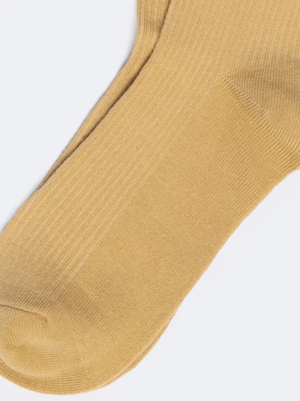 Skarpety damskie w prążek z napisem BIG STAR beżowe Marcolia 801