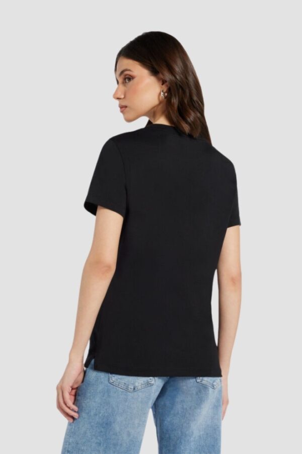 GUESS Czarny damski t-shirt bawełniany Love Tee