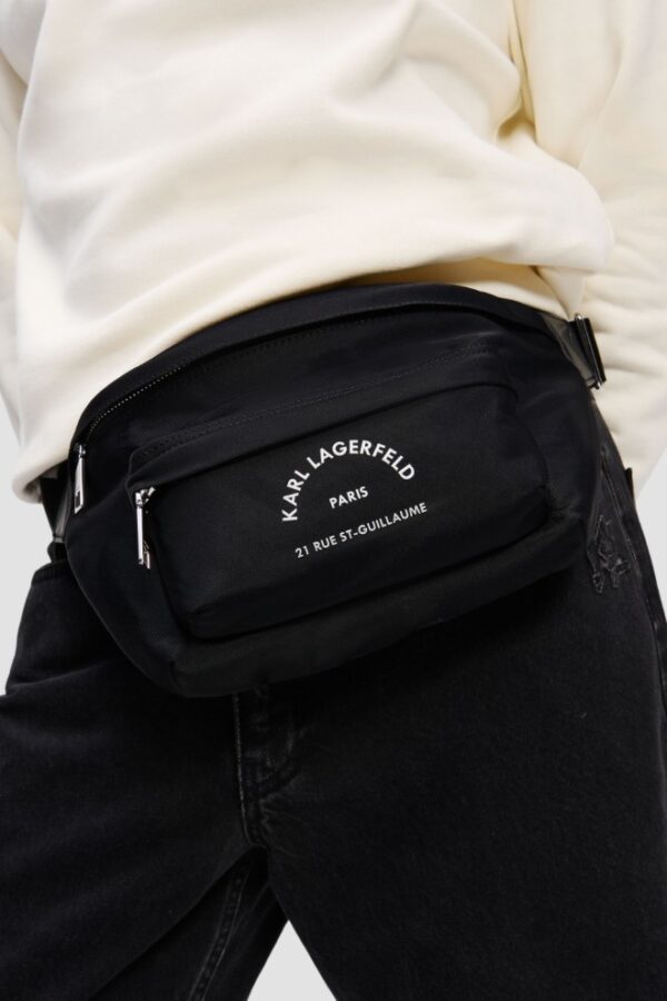 KARL LAGERFELD Czarna męska nerka K/rsg Nylon Bumbag