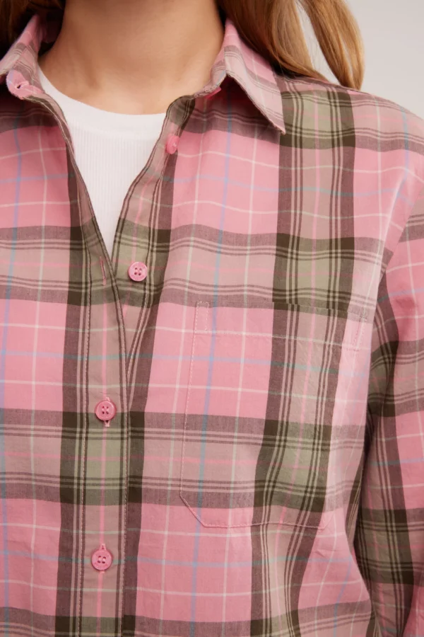 aaea79b1b006b1d5579a59eec9b5074864f5ca7d Koszula damska w kratę różowa Singi 601