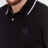 ARMANI EXCHANGE Czarna męska koszulka polo z okrągłym logo