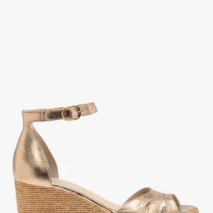 Platynowe sandały damskie z platformą