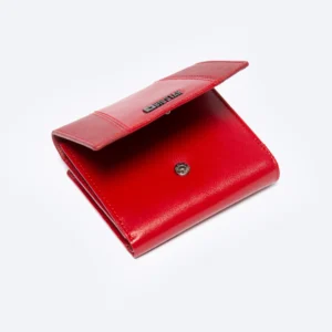 Portfel damski skórzany z brelokiem czerwony Mika 660