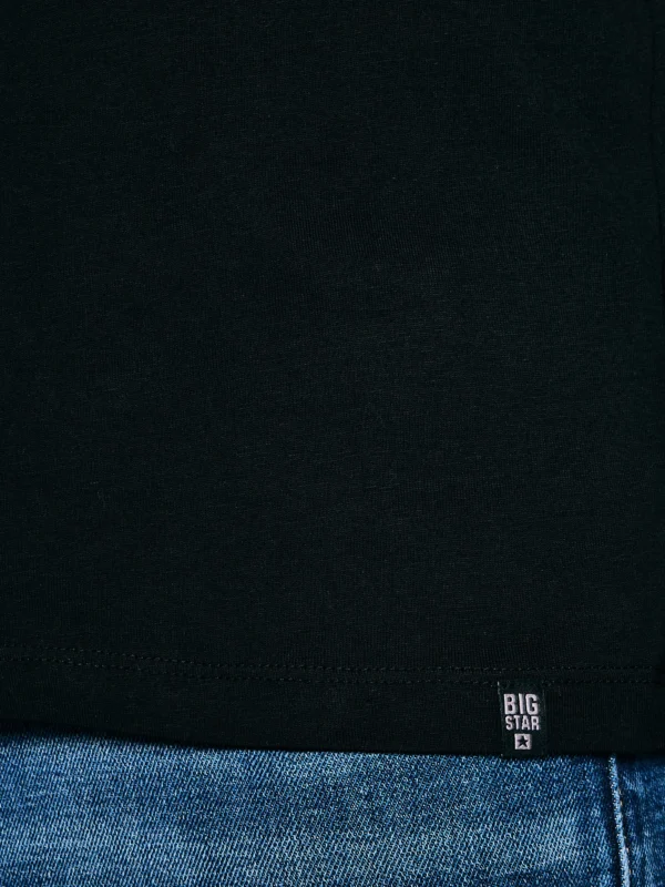 Koszulka męska typu slim czarna Basicov 906