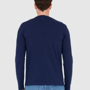 EA7 Granatowy męski bawełniany longsleeve