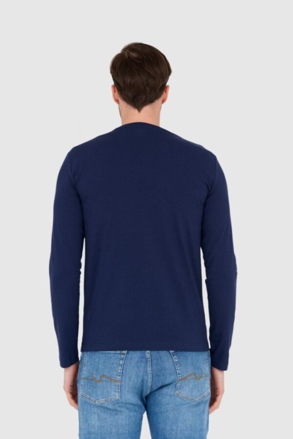 EA7 Granatowy męski bawełniany longsleeve