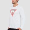 GUESS Biały męski longsleeve Original Logo Tee