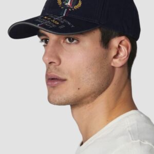 AERONAUTICA MILITARE Сzarna czapka męska Embroidered