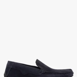 Granatowe mokasyny męskie z ozdobnym szycie