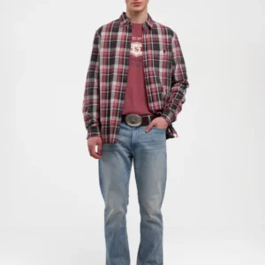 Koszulka męska z nadrukiem ciemnoróżowa Millaner 602