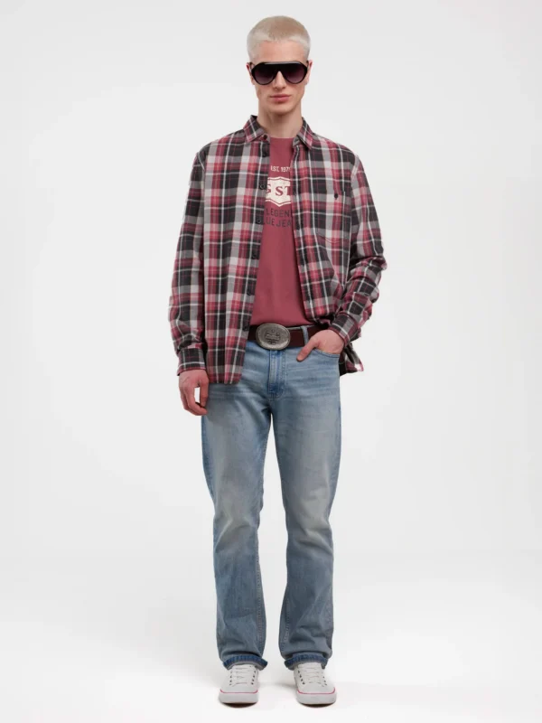 Koszulka męska z nadrukiem ciemnoróżowa Millaner 602