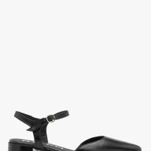 Czarne czółenka z otwartą piętą