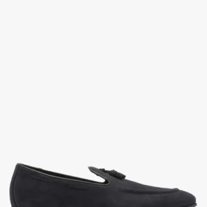 Granatowe mokasyny męskie z frędzle