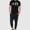 DSQUARED2 Czarny t-shirt męski z dużym logo icon