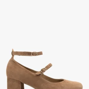 Jasnobrązowe czółenka z dwoma paskami