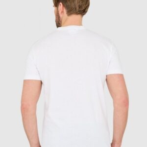 DSQUARED2 Biały męski bawełniany t-shirt z dużym logo