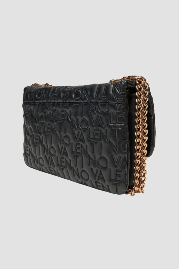 VALENTINO Czarna logowana damska torebka Dram Flap Bag