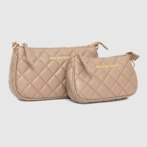 VALENTINO Podwójna torebka ocarina crossbody w kolorze taupe
