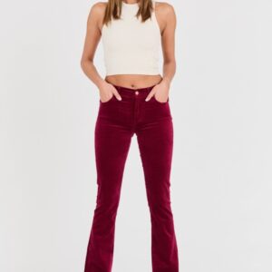 7 FOR ALL MANKIND Bordowe damskie spodnie Bootcut Velvet