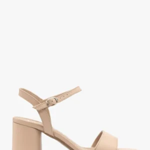 Beżowe sandały na okrągłym obcasie