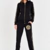 JUST CAVALLI Czarne spodnie dresowe męskie T-round Gold