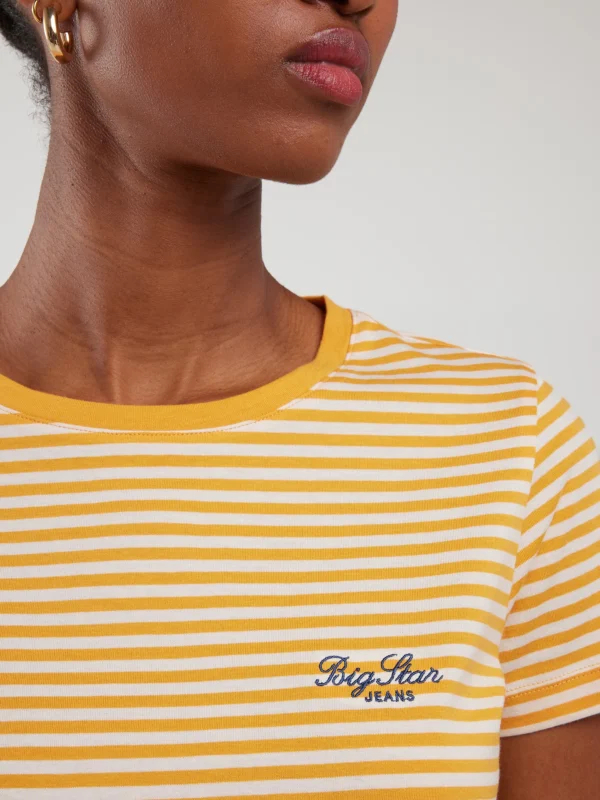 Koszulka damska w paski żółto-biała Zenaida 703