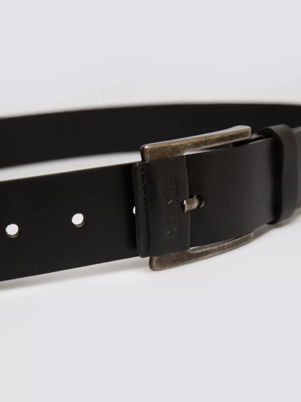 Pasek męski skórzany czarny Koren 906