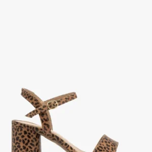 Brązowe sandały damskie w panterkę