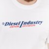 DIESEL Biały t-shirt męski z granatowym logo