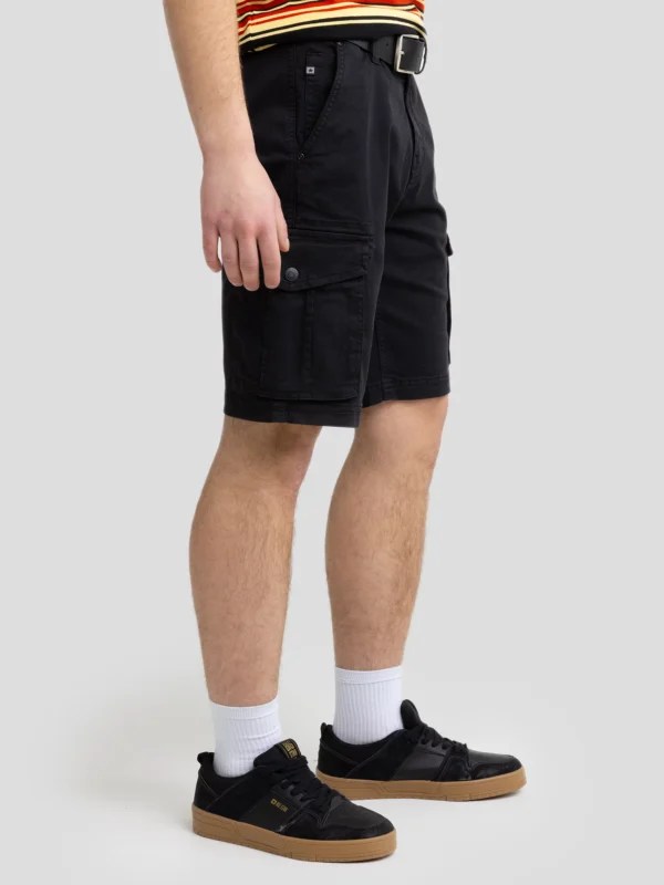 b593725c2aa65e969dfae94af489f58291f1d17e Szorty męskie z kieszeniami cargo czarne Morrise 906