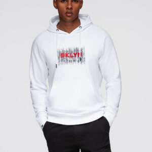 b605e31206b18e72809cec08103e991949be40b6 Męska klasyczna bluza kangurka z nadrukiem - biała V1