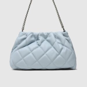 VALENTINO Marszczona pikowana błękitna torebka ocarina recycle pochette