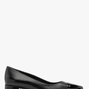 Czarne czółenka damskie na niskim klocku