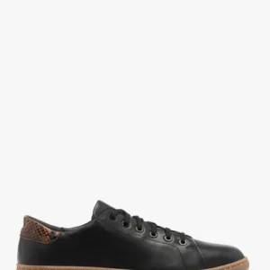 Czarne sznurowane półbuty sportowe