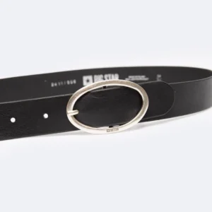 b6d4ed67b8a714ad646b5033be0bdfb0494339bf Pasek damski skórzany z owalną klamrą czarny 2411 906