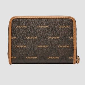 VALENTINO Brązowy mały portfel Liuto