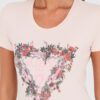 GUESS Różowy damski t-shirt bawełniany z logo